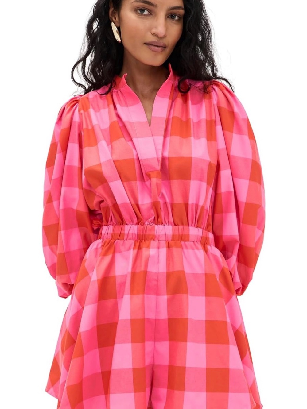 Sundress Inacia Jumpsuit Big Gingham- Red & Pink NWT